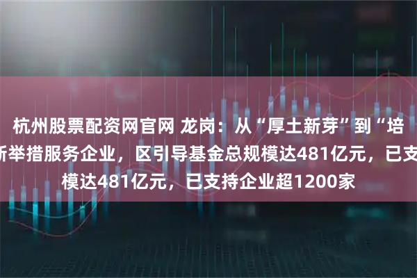 杭州股票配资网官网 龙岗：从“厚土新芽”到“培土倍增” 该区创新举措服务企业，区引导基金总规模达481亿元，已支持企业超1200家